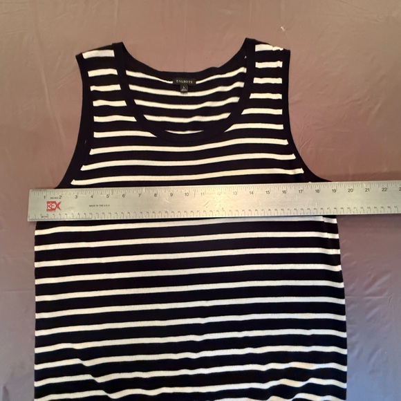 Talbots Black/White Sleeveless Striped Sweater Tank Top Size Large - Picture 6 of 7